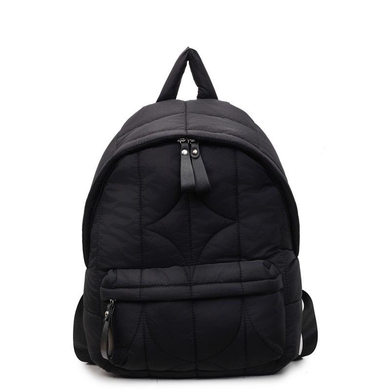 Schoolbag autumn and winter cotton clothes backpack 1011 new embroidered thread filled cotton women's backpack multi-compartment commuter leisure