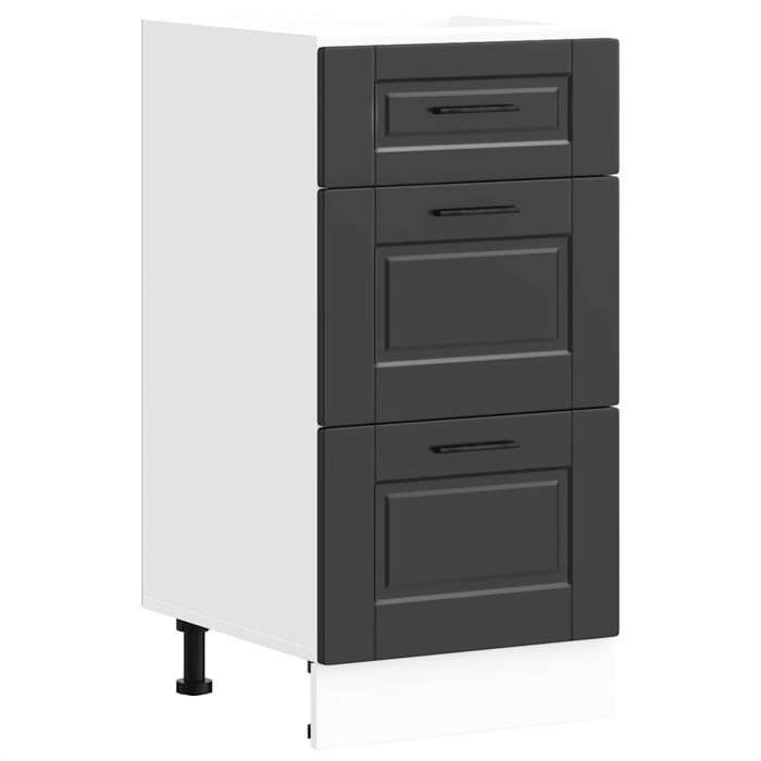 VidaXL Armoire de cuisine Porto noir bois d'ingénierie, meuble d'évier, meuble de cuisine avec tiroir, meuble de cuisine à 854221