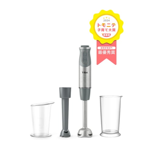 Tefal Hand Blender 3-in-1 Baby Food Making/Crushing/Mixing "Hand Blender Baby Light Gray" Recipe Book Included HB65GDJP