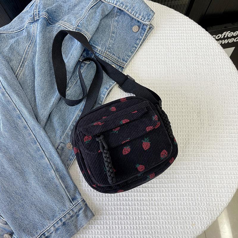 New Corduroy Fashion Shoulder Bag Women's Casual Crossbody Bag Student Small Square Bag Cute Cloth Bag
