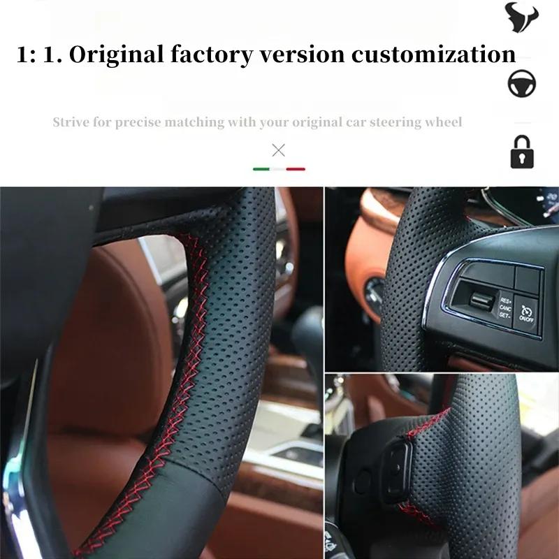 Car Steering Wheel Cover  Leather For Ford MONDEO CHIA-X S-MAX 2007-2012 Steering Wheel Braid Car Accessory
