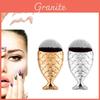 Shimmery Mermaid Scale Cosmetic Brush With Fish Tail Base Brush Rose Gold