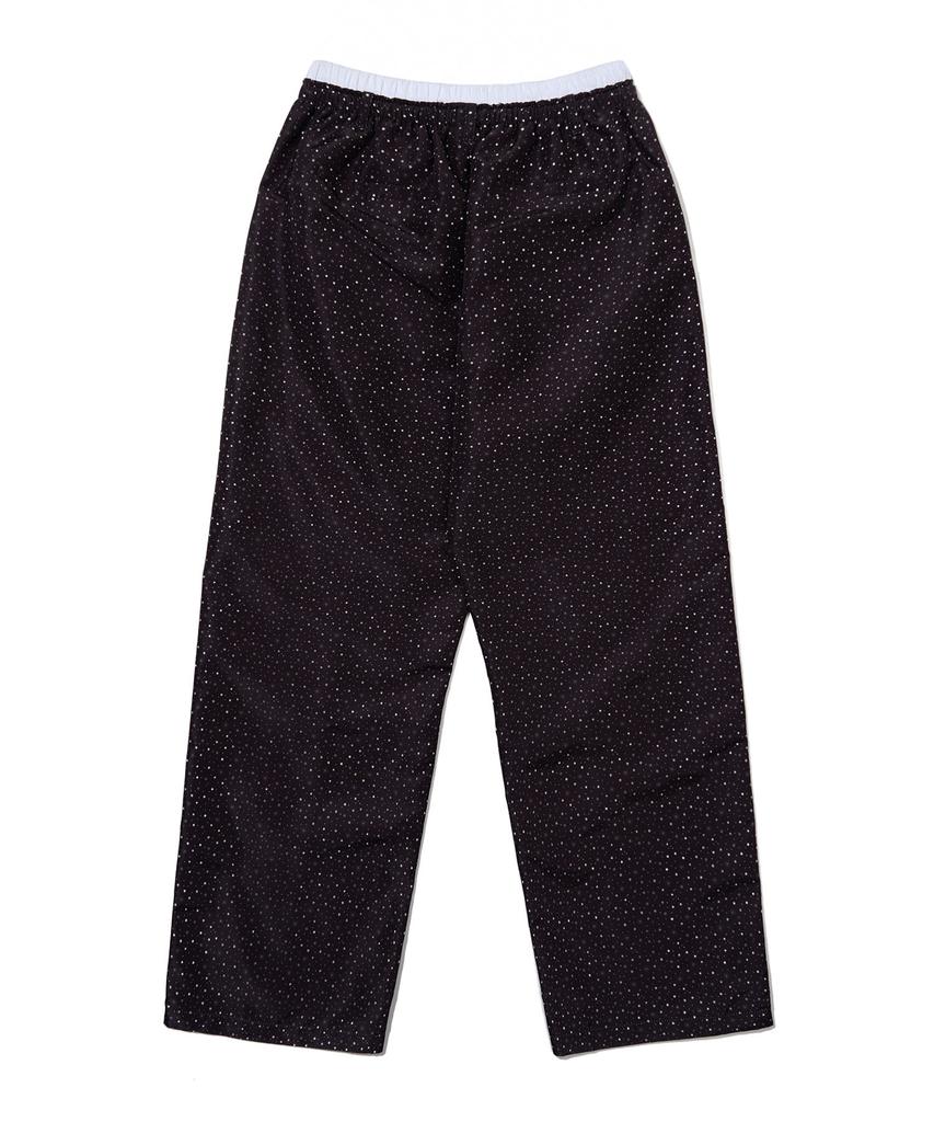 YOUHEE Star Pattern Layered Banding Track Pants_Black