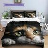 Calico Cat Pattern Bedding Home Decoration Birthday Gift (1 * duvet cover + 2 * pillowcase, without core)