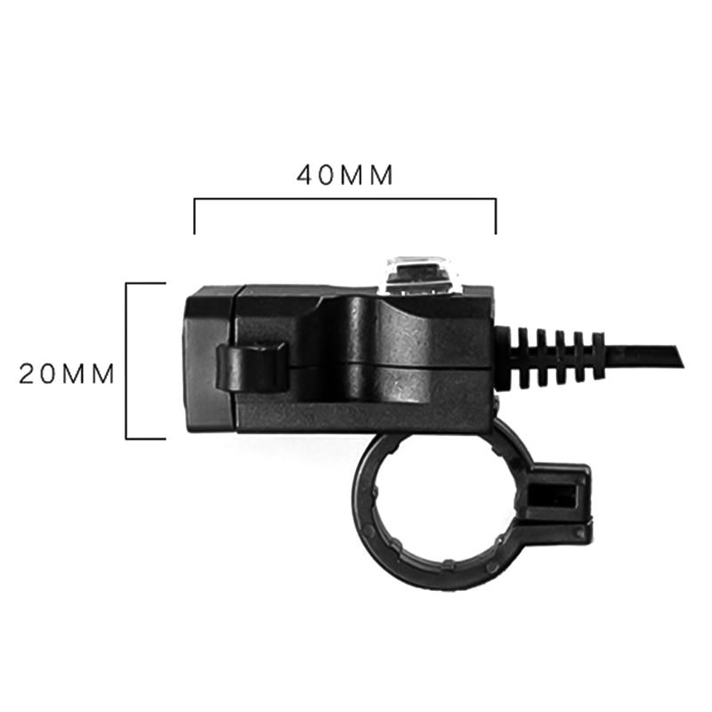Dual USB Port 12V Waterproof Motorbike Motorcycle Handlebar Charger 5V 1A/2.1A Adapter Power Supply Socket for Phone Mobile