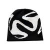 Jacquard Gothic Pattern Handmade Elastic Hat Soft Winter Warmer Knitted Hat Cold Winter Presents for Students Teenagers