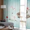 Rabbit Snowflake Cute Tulle Window Curtain for Livingroom Printed Sheer Curtain Home Decor Window Panels Chiffon Drapes