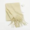 Autumn and winter solid color imitation cashmere beard scarf women's versatile shawl scarf light luxury style