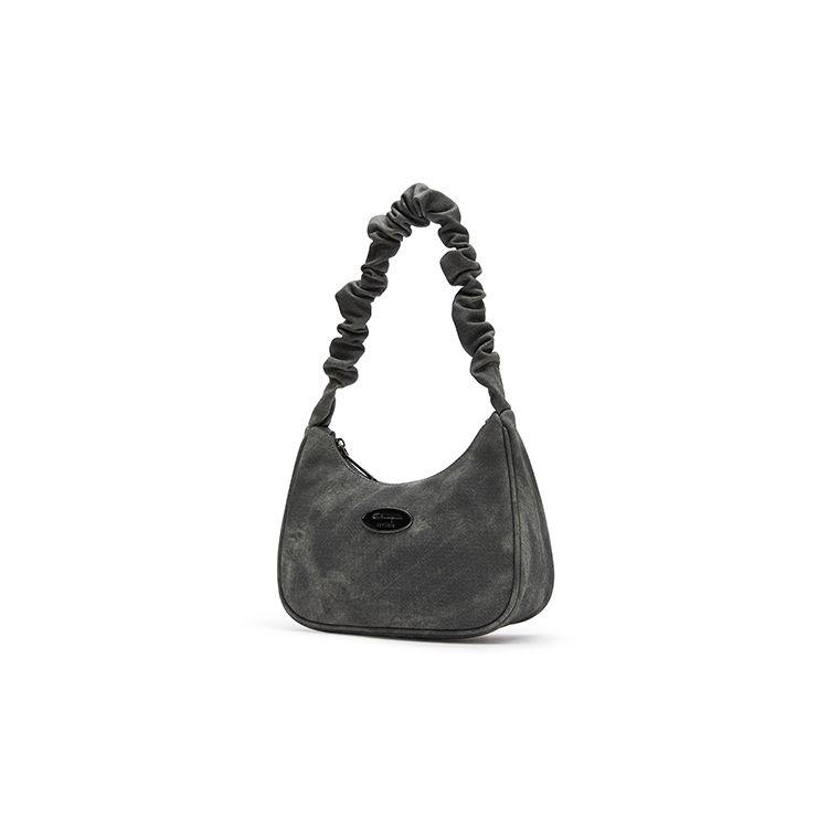 Champion Twisted Underarm Bag Script Logo Enamel Tag Pleated Hair Tie Shoulder Strap Casual Versatile Synthetic Leather Shoulder Bag Small U4AACPU14