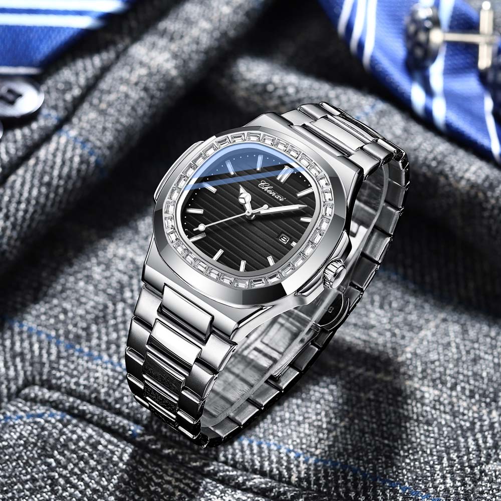 CHENXI Men's Watches Luxury Business Men's Quartz Date Wristwatches Diamond Design Waterproof Luminous Relojes Para Hombres