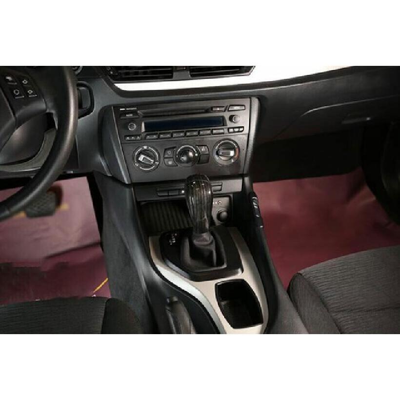 Fit For BMW X1 E84 2010-2013 Black Wood Grain Gear Shift Knob Shifter Lever Trim