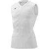 2021 Dry Accel Bio Gear Camiseta de Entrenamiento de Compresión UV Blanca Talla S para Hombre, Cuello en V Sin Mangas, Absorbe la Humedad, Secado Rápido, Elástica,