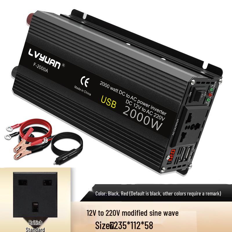 

Инвертор с модифицированной синусоидой Tuoyang 800 Вт/2000 Вт, 12 В/24 В на 110 В-240 В для автомобиля/дома