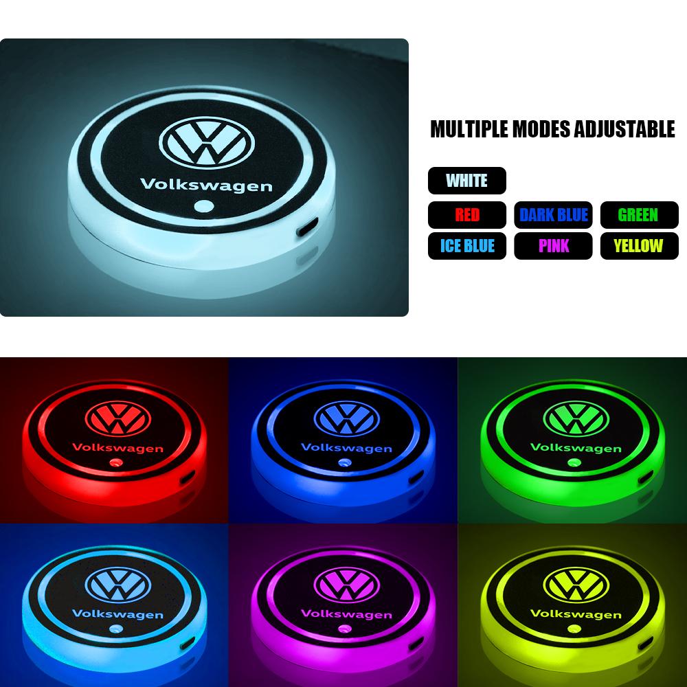Valve Stems Caps For Volkswagen VW GTI Golf Polo Passat Magotan Tiguan Touareg Jetta R Car Styling Luminous Coaster Water Cup HoBR2