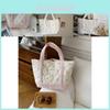 Trendy Soft Cotton Tote Bag With Vintage Floral Patterns And Magnetic Closure For Commuting