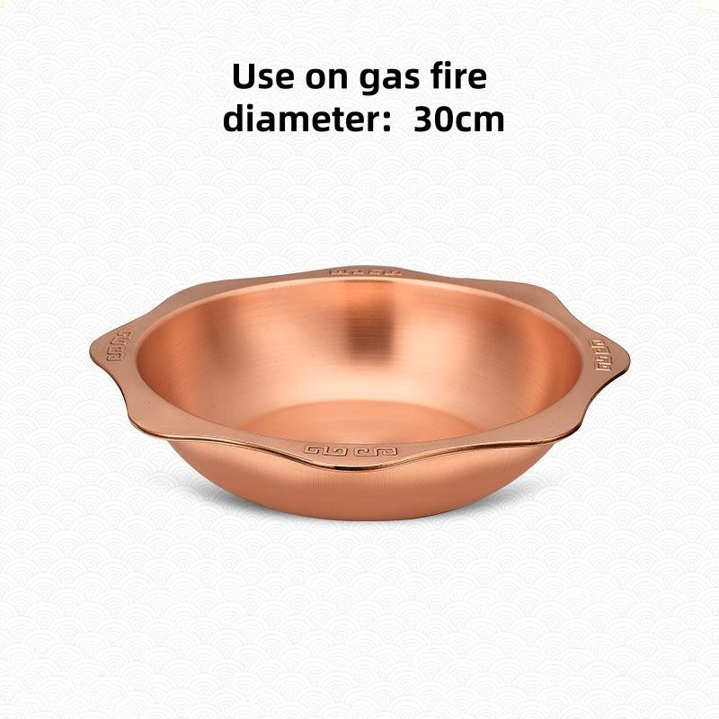 pure Copper round Hot Pots Dual Flavor Hot Pot Integrated Mandarin Duck Pot Home Use Chinese Hotpots Pure Copper Chafing Dish