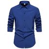 Men's  Button Casual Loose Solid Color Long Sleeve Shirt