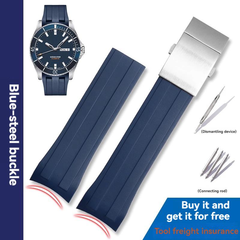 Gebogenes Ende Kautschukarmband für Mido Navigator Serie M026430A M026608A Seestern M011430A Silikon Uhrenarmband Citizen Armband 22mm