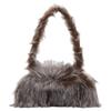 Play Logo Plush Design Acrylic Shoulder Bag Women Shoulder Bag Gray-Brown X10221PS508H0503