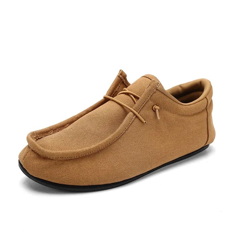 YRZL Men's Canvas Shoes Breathable Casual Walking Shoe Indoor Thin Bottom Home Bedroom Mens Slippers Comfortable Loafers for Men