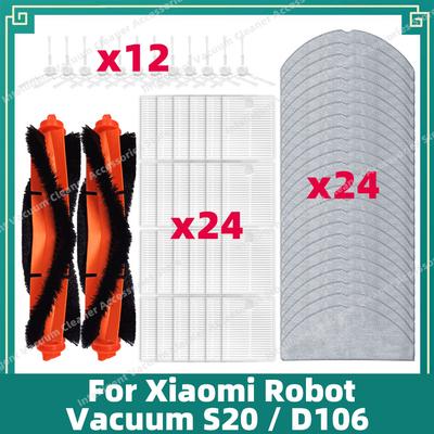 Compatible For Xiaomi Robot Vacuum S20 / D106 Accessories Main Side Hepa Filter Mop Cloth Replacement Parts