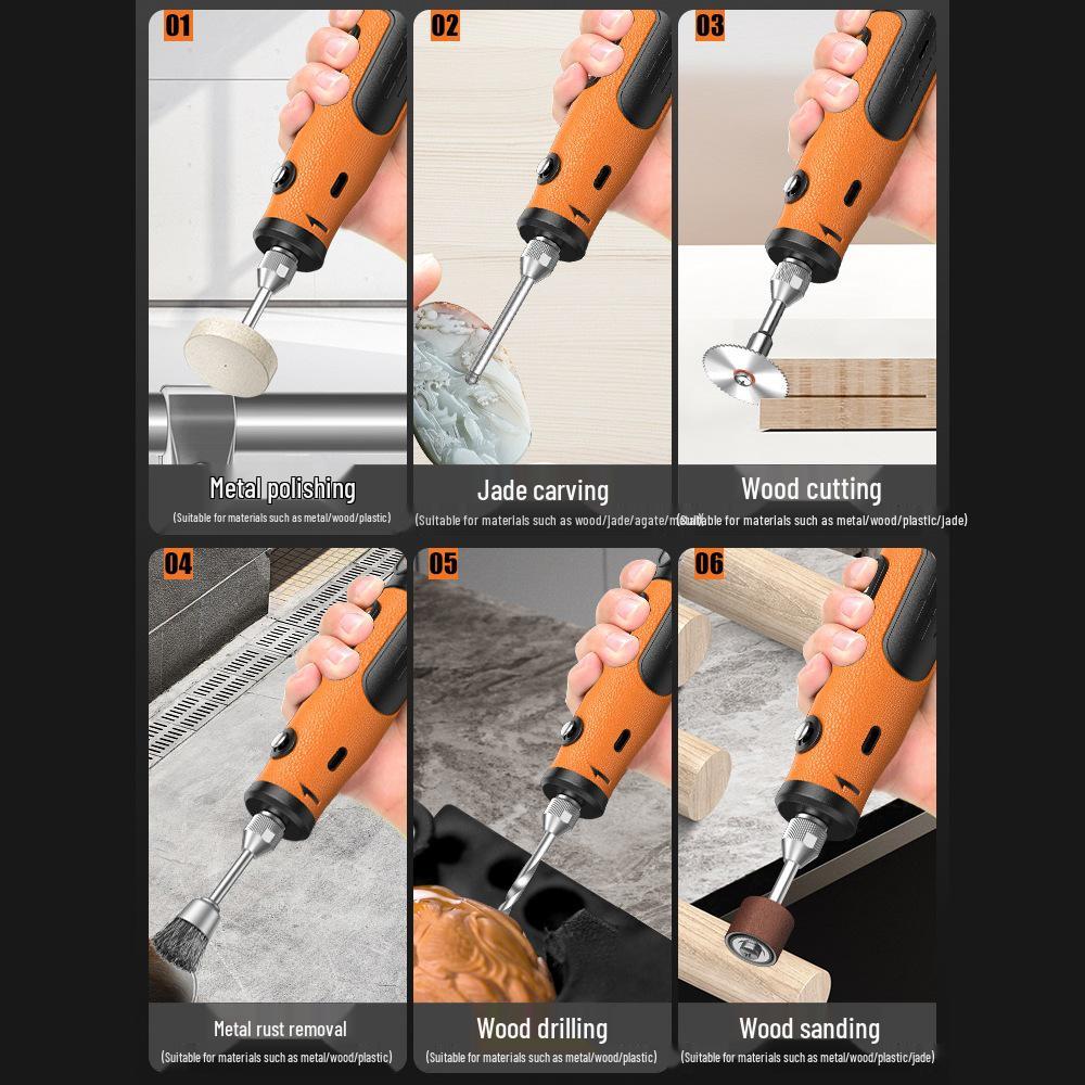 Handheld Electric Grinder & Polisher for Wood, Jadeite, Carving, and Cutting: Compact Electric Drill Tool