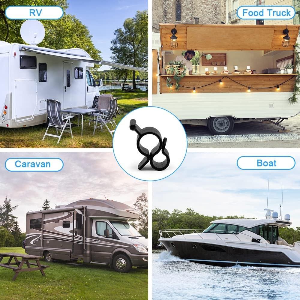 Pipe Strip Hooks, 20 Count, S-shaped RV Hooks, Awning Hooks, Camping Pipe Rail Accessories, Party Light Hooks For RV, Indoor And Outdoor Decorating