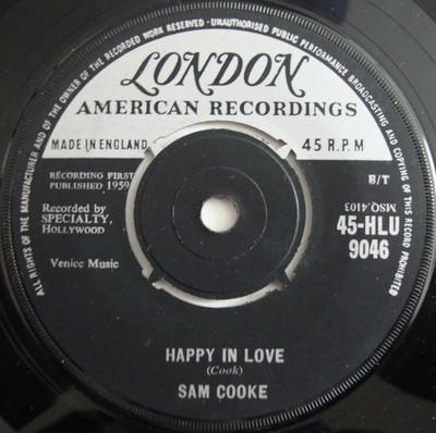 

7inch Record SAM COOKE - Happy In Love 45HLU9046 London American 1960 UK Soul/Funk Used