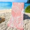 Aesthetic Pink Monstera Beach Towel Patterned Sunscreen And Windproof Suitable For Swimming Pool Camping Travel Blanket