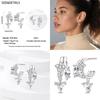 New Original S925 Silver Lucky Four-Leaf Clover French Women's Earrings Fashion Party Anniversary Jewelry Gift