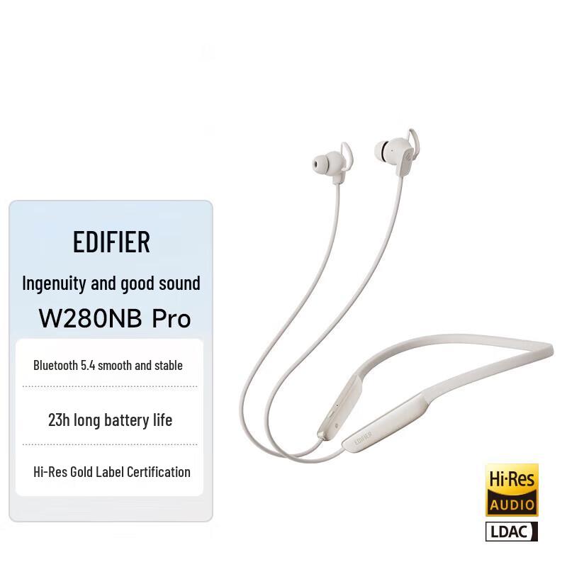 Edifier W280NB Pro Neckband Active Noise Cancelling Bluetooth Headphones