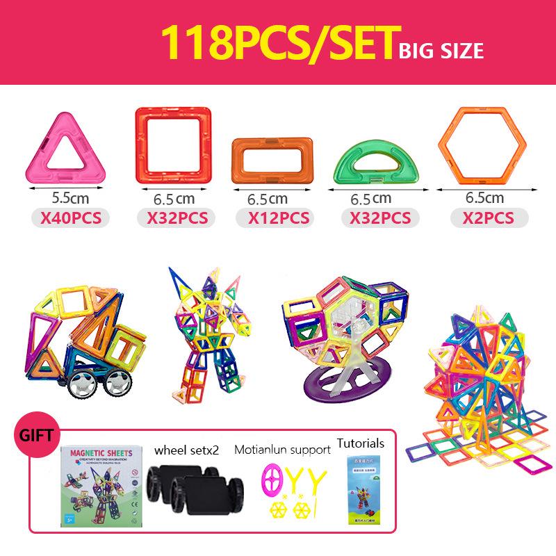 Stained Glass Magnetic Tile Building Blocks - Children's Educational Toy Set for Creative Play