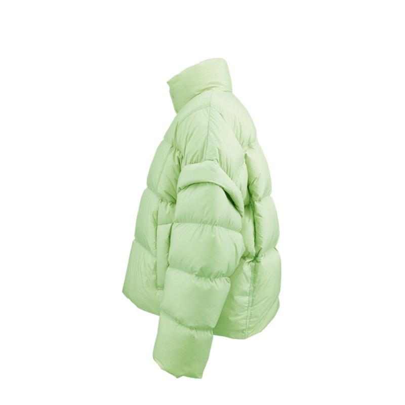 

Новый пуховик для пары, маленький воротник-стойка, универсальный утолщенный пуховик-хлеб, пуховик 90% пух белой утки XL