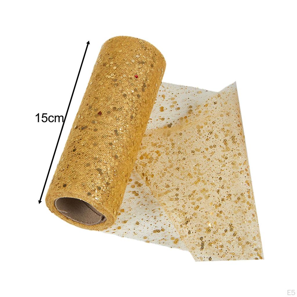 Glitter Tulle Mesh Ribbon 10 Yards Novelty Lightweight Sequined for Clothing