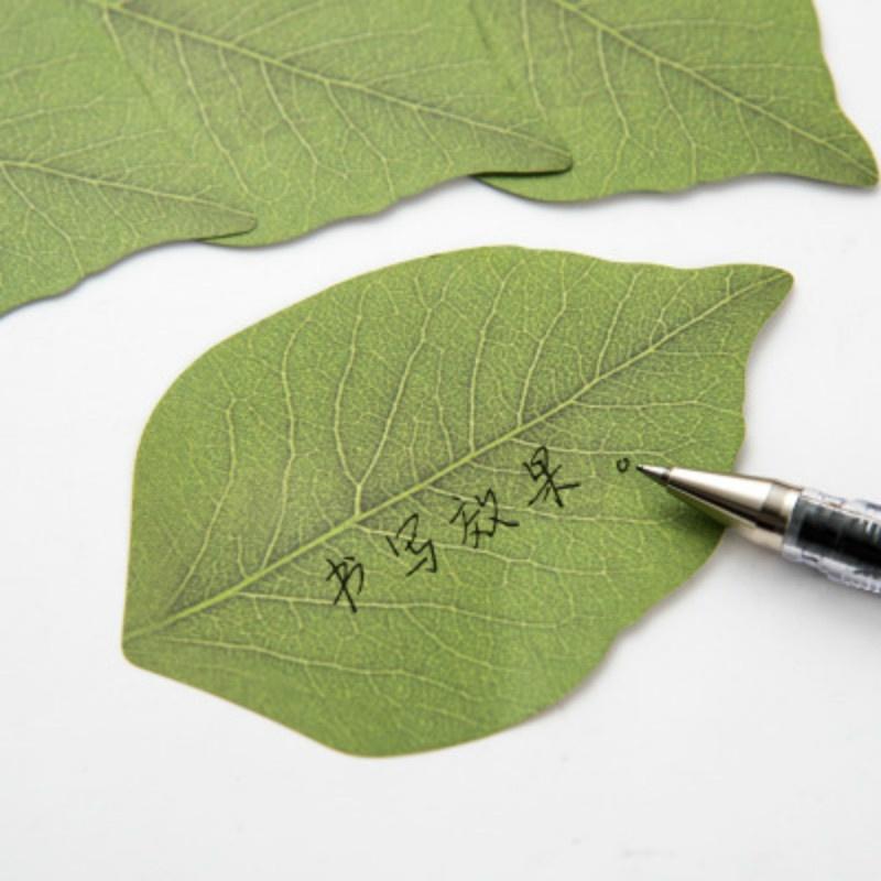 2PCS Coloffice Creative Paper Stickers Simulation Green Leaves Leaves Pads