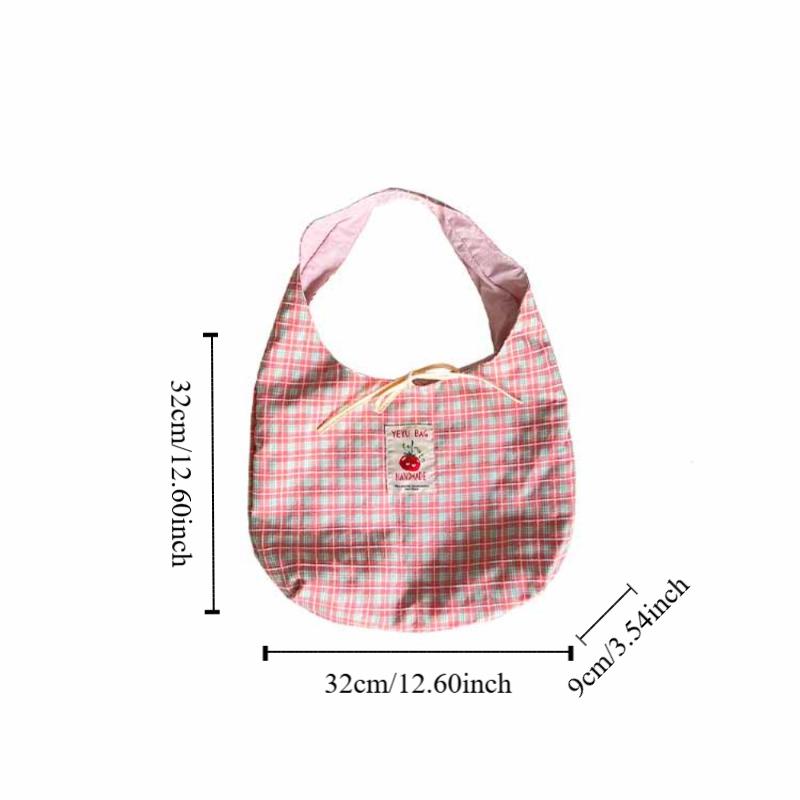 Vest Bag Fresh Color  Shoulder Bag Cloth Messenger Bag All-match Double Sided Plaid Bag  Travel