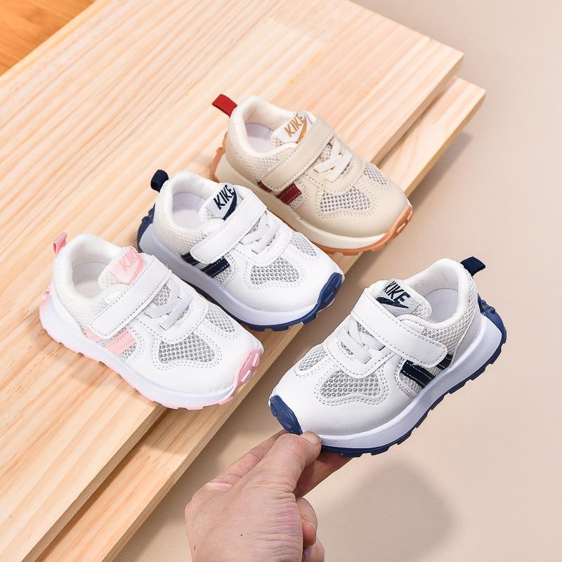 Girls' sneakers 2025 new summer single-mesh shoes breathable boys' net-permeable soft-soled baby running shoes board shoes