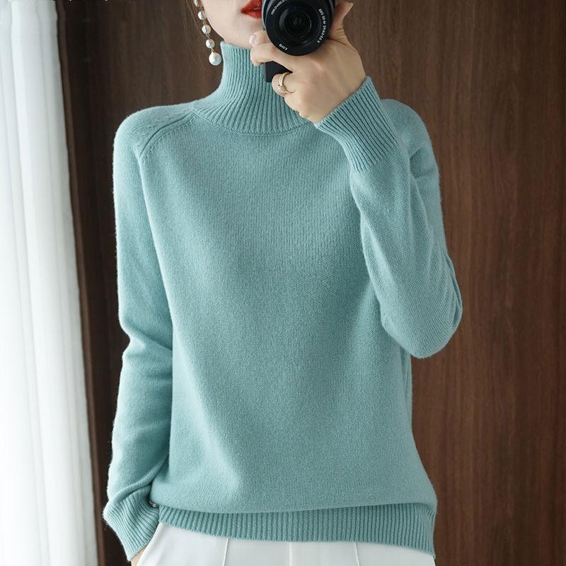 Herbst Frauen Pullover Winter Dame Pullover Tops Weibliche Kleidung Rollkragen Gestrickte Grundlegende Solide Tees Hemd