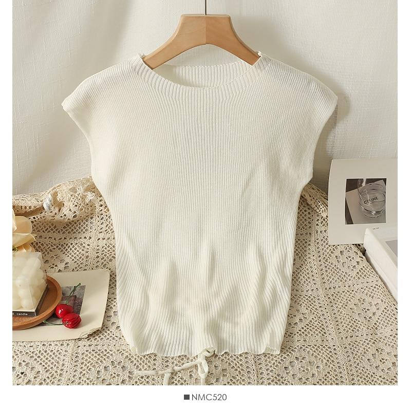 

Повседневная Повседневная трикотажная рубашка на шнуровке с вырезами, женская однотонная трикотажная одежда с короткими рукавами, топы, летняя блузка с тонкой блузкой, женская одежда 27274 One Size белый