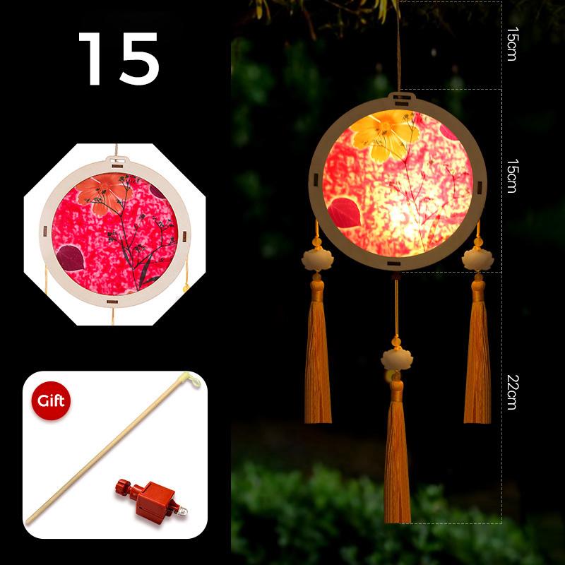 Mid-autumn Portable Lantern With Tassel Waterproof Chinese Antique Wood Carving Palace Light Lamp New Year Spring Festival Decor