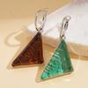 Resin Asymmetrical Geometric Triangle Silver Needle Earrings Vintage Simple Earrings