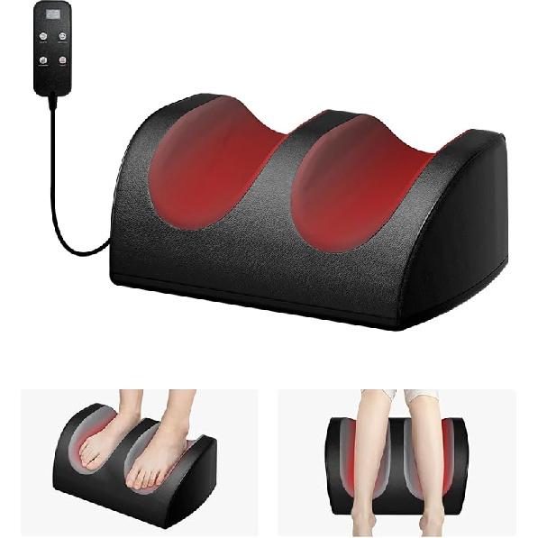 Shiatsu Foot Massager Machine with Heat, Foot and Calf Massager with Massage Roller, Deep Tissue Massager for Plantar Fasciitis, Pain Relief,