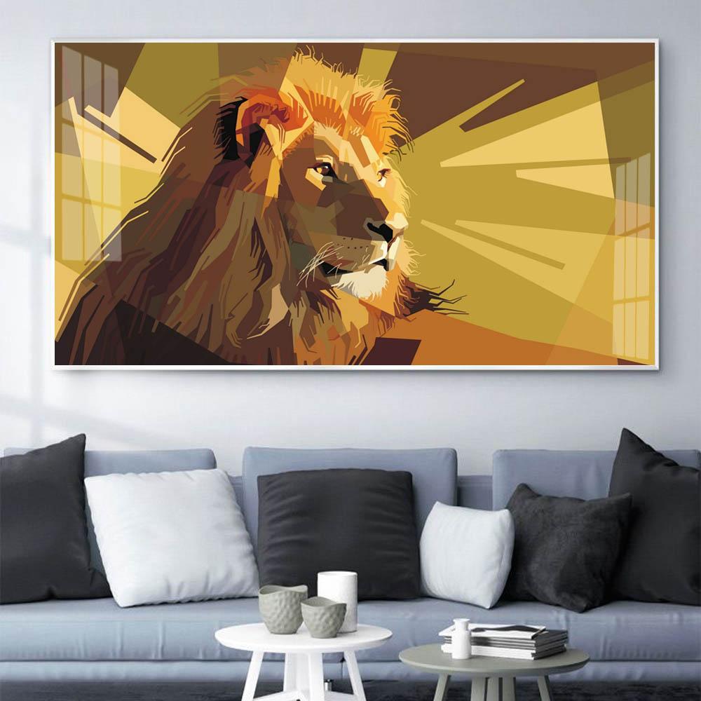 Pittura a olio animale leone cartone animato arte astratta pittura su tela soggiorno corridoio ufficio decorazione casa murale Senza Cornice