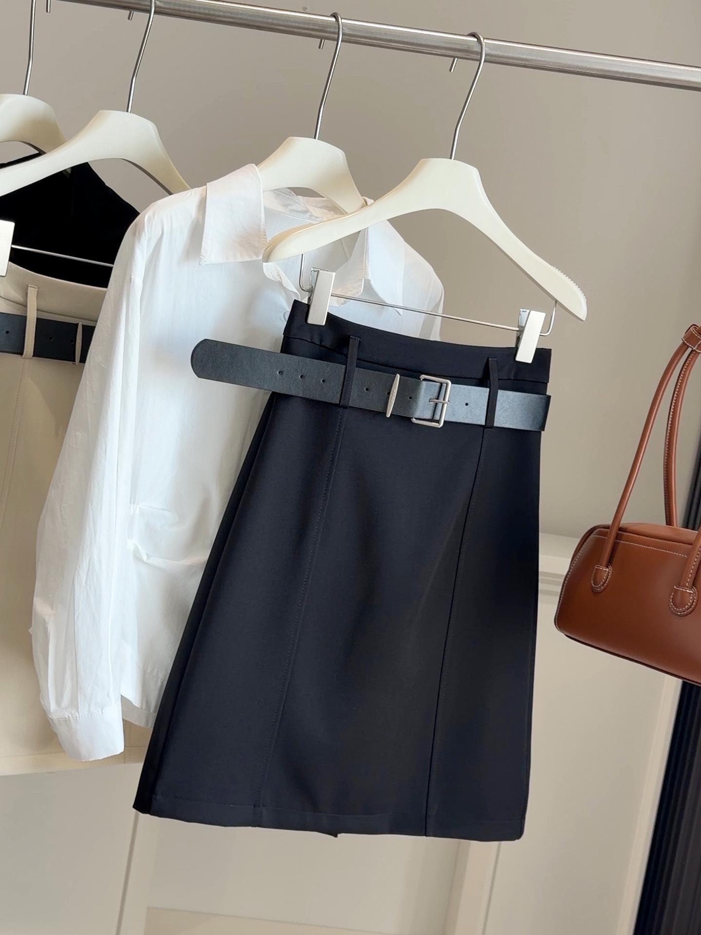 2026 Korean-Style Women s Slimming Midi Skirt – High-end Spring Commuting Fashion M чёрный