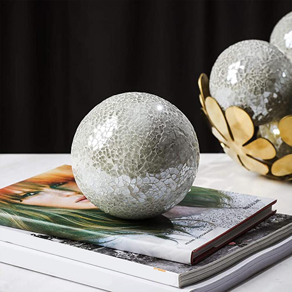 Mosaic Sphere Balls Set Centerpieces Bowls 8cm Mosaic Glass for Coffee Table Decor