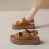 Summer Wear Retro Buckle Sandals Women's New Khaki Cool Slippers Women's Fashion Beach Shoes