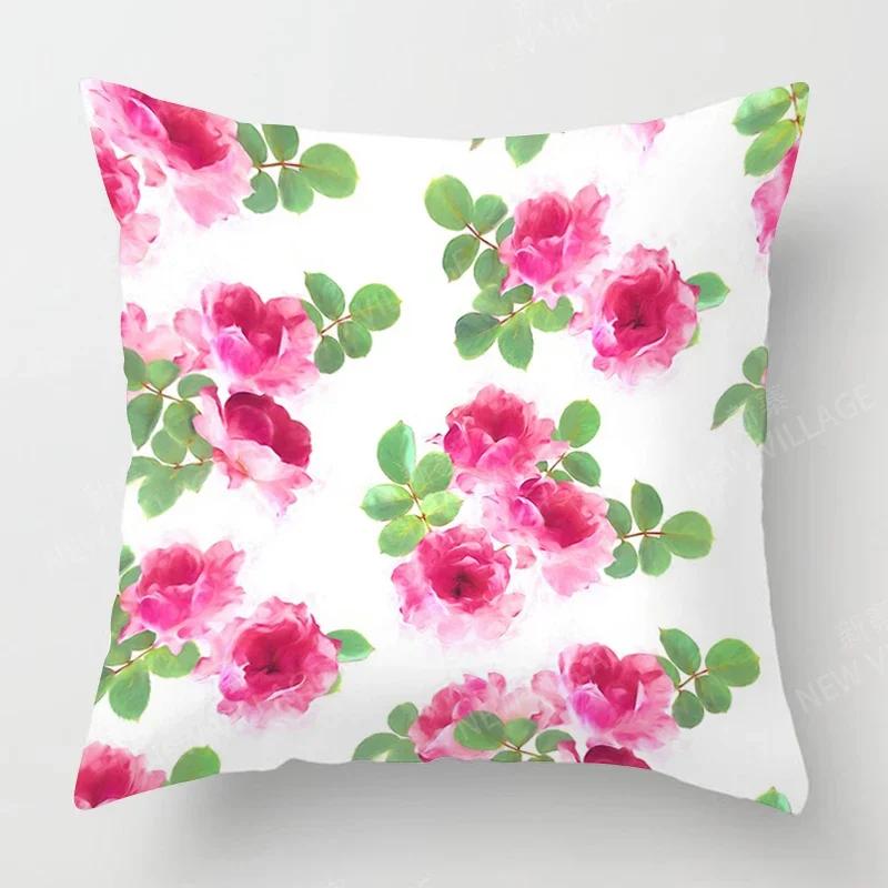 Nordic Fall Home Decor Autumn Throw Pillow Case Sofa Cushion Cover Modern  Plant Green Leaf