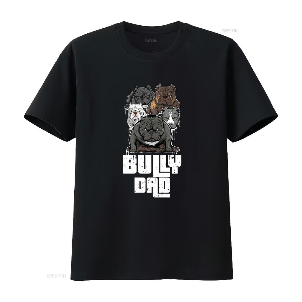 American Bully Dad Dog T Shirt Pitbull Bullies Lover Pet vintage Washed Stylish Comfortable Top For Everyday Wear Soft