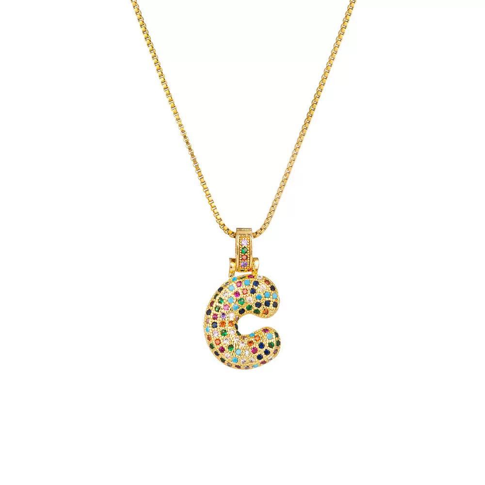 European Initial Pendant Necklace: Retro Hip Hop Trend Jewelry for Women