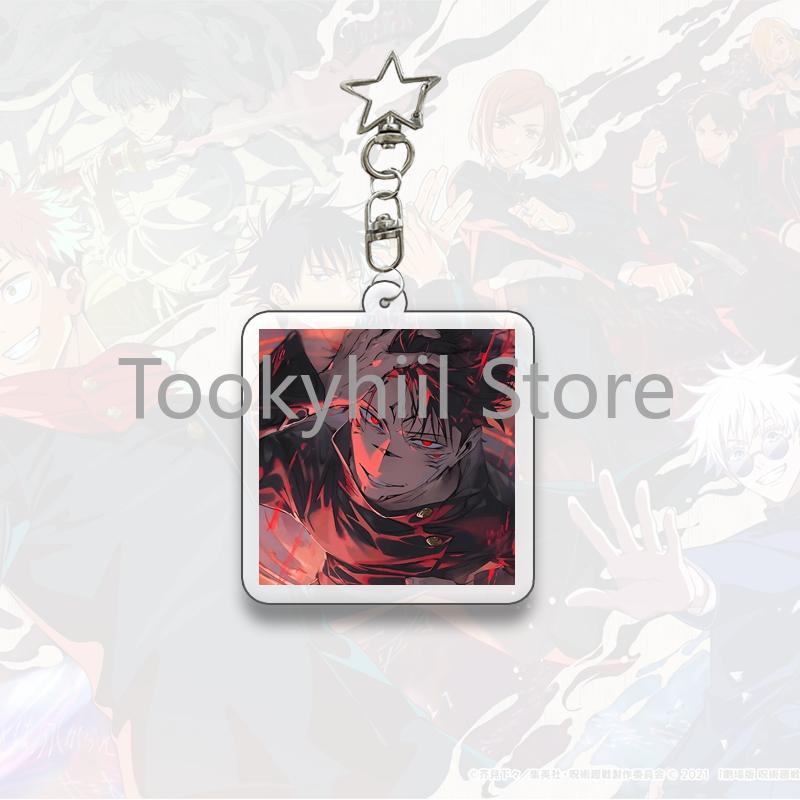 Gojo Satoru Square Keychain Boyfriend Exquisite Backpack Anime Figure Decorate Pendant Cartoon Itadori Yuji Collect Accessories
